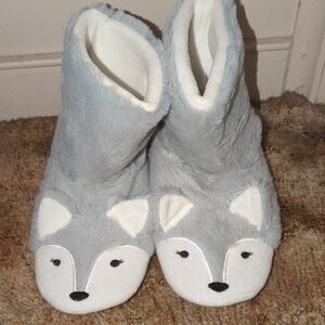 Cute Gray Fox Slippers
